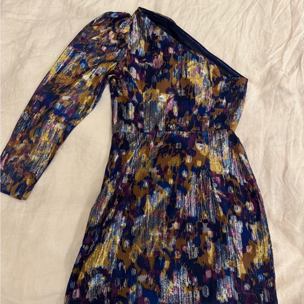 Mango Vibrant One-Shoulder Dress $20